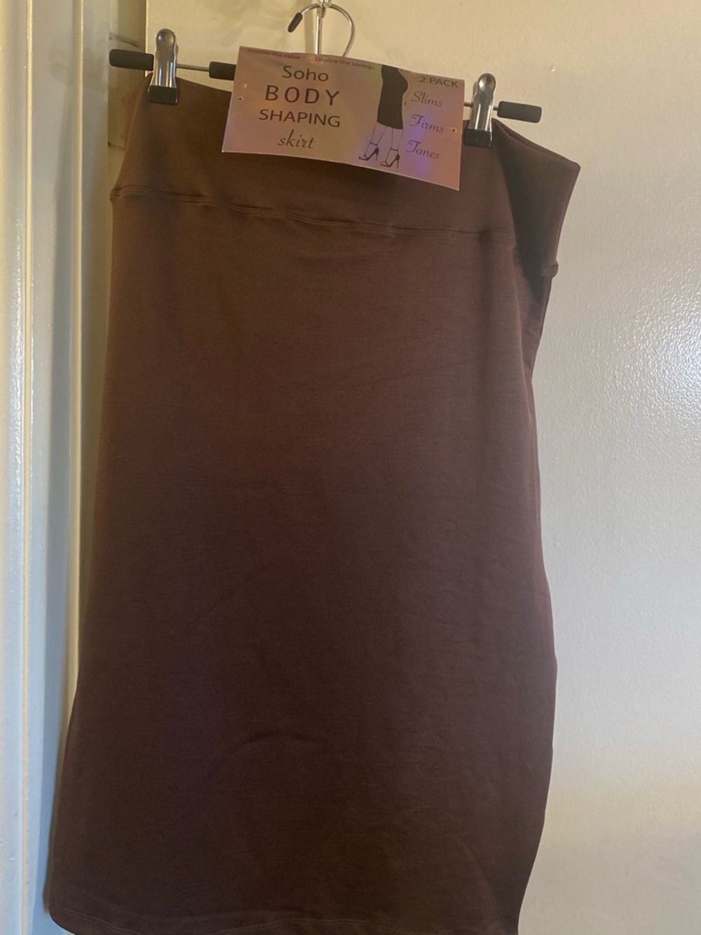 Soho Chocolate Brown Body Shaping Pencil Skirt